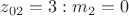 $z_{02} = 3:m_2 = 0$
