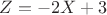 $Z=-2X+3$