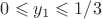$0 \leqslant y_1 \leqslant 1/3$
