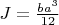 $J = \frac{b a^3}{12}$