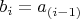 $b_{i}=a_{(i-1)}$