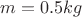 $m=0.5kg$