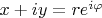 $x+iy=re^{i\varphi}$