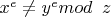 $x^e \neq y^e mod\verb