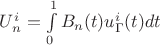 $U^i_n=\int\limits_{0}^{1}B_n(t)u^i_{\Gamma}(t)dt$