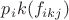 $p_ik(f_{ikj})$ $p_ik(f_{ikj})$