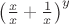 $\left(\frac xx + \frac 1x\right)^y$