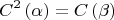 $$\[
C^2 \left( \alpha  \right) = C\left( \beta  \right)
\]$