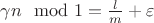 $\gamma n\mod1=\frac lm+\varepsilon$ $\gamma n\mod1=\frac lm+\varepsilon$