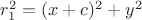 $r_1^2 = (x + c)^2 + y^2$