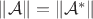 $\|\mathcal{A}\| = \|\mathcal{A}^*\|$