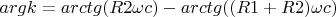 $arg k=arctg(R2\omega c)-arctg((R1+R2)\omega c)}$