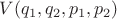 $V(q_1,q_2,p_1,p_2)$