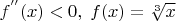 $f^{''}(x) < 0, \; f(x) = \sqrt[3]{x}$