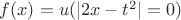 $\[f(x) = u(|2x - {t^2}| = 0)\]$