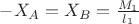 $-X_A=X_B=\frac{M_1}{l_1}$