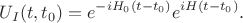 $$U_I(t,t_0)=e^{-iH_0(t-t_0)}e^{iH(t-t_0)}.$$
