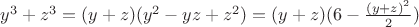 $y^3+z^3=(y+z)(y^2-yz+z^2)=(y+z)(6-\frac{(y+z)^2}{2})$