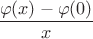 $\dfrac{\varphi(x)-\varphi(0)}x$