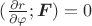 $(\frac{\partial r}{\partial \varphi}; \boldsymbol F) = 0$