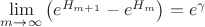 $\lim\limits_{m\to\infty}\left (e^{H_{m+1}}-e^{H_m}\right )= e^{\gamma}$