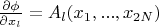 $\frac{\partial \phi}{\partial x_l}=A_l(x_1,...,x_{2N})$