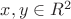 $x,y \in R^2$