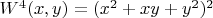 $W^4(x,y)=(x^2+xy+y^2)^2$