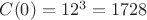 $C(0)=12^3=1728$ $C(0)=12^3=1728$