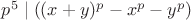 $p^5\mid ((x+y)^p - x^p - y^p)$