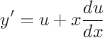 $$y'=u+x\frac{du}{dx}$$