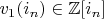 $v_1(i_n) \in \mathbb{Z}[i_n]$