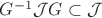 $G^{-1}\mathcal{J}G\subset\mathcal{J}$ $G^{-1}\mathcal{J}G\subset\mathcal{J}$