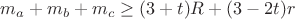 $m_a+m_b+m_c\ge (3+t)R+(3-2t)r$