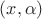$ (x, \alpha) $
