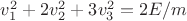 $v_1^2+2v_2^2+3v_3^2=2E/m$