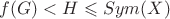 $f(G) < H \leqslant Sym(X)$ $f(G) < H \leqslant Sym(X)$