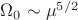 $\Omega_0 \sim \mu^{5/2}$