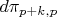 $d\pi_{p + k, p}$