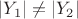 $|Y_1| \neq |Y_2|$