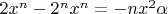 $2x^n -2^n x^n =-nx^2 $\alpha$