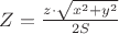$Z={z\cdot\sqrt{x^2+y^2}\over2S}$