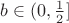 $b\in(0,\frac 1 2]$