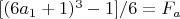 $[(6a_1+1)^3-1]/6=F_a$