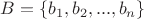 $B=\{b_1,b_2,...,b_n\}$ $B=\{b_1,b_2,...,b_n\}$
