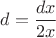 $d=\dfrac{dx}{2x}$