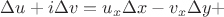 $\Delta u + i \Delta v = u_x \Delta x - v_x \Delta y +$
