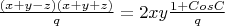 $\frac{(x+y-z)(x+y+z)}{q}=2xy\frac{1+CosC}{q} $