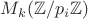 $M_k(\mathbb{Z}/p_i\mathbb{Z})$
