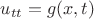 $u_{tt}=g(x,t)$